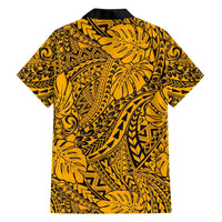 Gold Hawaii Family Matching Off Shoulder Maxi Dress And Hawaiian Shirt Tribal Art LT14 - Polynesian Pride
