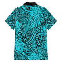 Turquoise Hawaii Family Matching Off Shoulder Maxi Dress And Hawaiian Shirt Tribal Art LT14 - Polynesian Pride