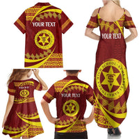 Personalised Tonga High School Family Matching Summer Maxi Dress and Hawaiian Shirt Happy 77 Years Anniversary LT14 - Polynesian Pride