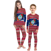 Guam Christmas Pajama Set Guaman Seal Poinsettia Felis Pasgua LT05 - Polynesian Pride