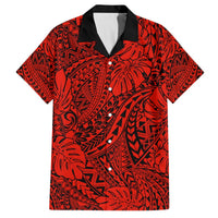 Red Hawaii Family Matching Off Shoulder Maxi Dress And Hawaiian Shirt Tribal Art LT14 - Polynesian Pride