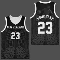 Custom Photo New Zealand Basketball Jersey Maori Moko Tribal Motifs CTM03 - Polynesian Pride