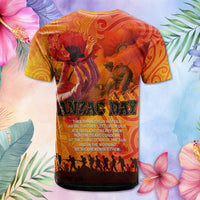 Custom Photo Australia and New Zealand ANZAC Day T Shirt Soldiers Memories - Red Poppies with Aboriginal and Maori Art
