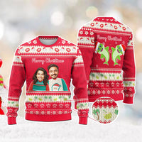 Custom Photo Polynesian Christmas Knitted Sweatshirt Funny Style CTM05 - Polynesian Pride