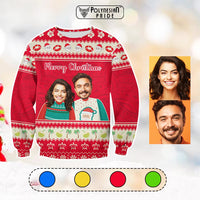 Custom Photo Polynesian Christmas Sweatshirt Funny Style CTM05 Unisex Multicolor - Polynesian Pride