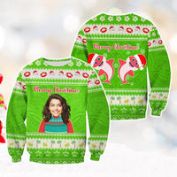 Custom Photo Polynesian Christmas Sweatshirt Funny Style CTM05 - Polynesian Pride