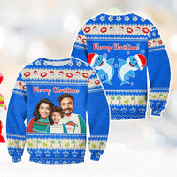 Custom Photo Polynesian Christmas Sweatshirt Funny Style CTM05 - Polynesian Pride