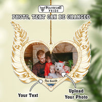 Custom Photo Christmas New Zealand Silver Fern Heart Ceramic Ornament