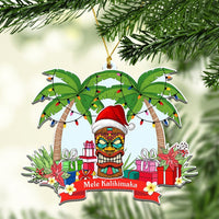 Custom Hawaii Symbols Christmas Ceramic Ornament Mele Kalikimaka CTM05 Multicolor - Polynesian Pride