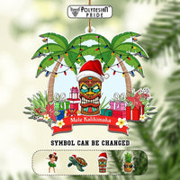 Custom Hawaii Symbols Christmas Ceramic Ornament Mele Kalikimaka CTM05 - Polynesian Pride
