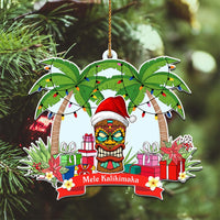 Custom Hawaii Symbols Christmas Ceramic Ornament Mele Kalikimaka CTM05 - Polynesian Pride