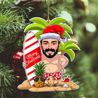 Custom Photo Christmas Ceramic Ornament Polynesian Santa CTM05 - Polynesian Pride