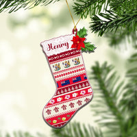 Custom Polynesian Countries Christmas Sock Ceramic Ornament CTM05 Red - Polynesian Pride
