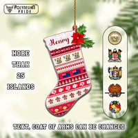 Custom Polynesian Countries Christmas Sock Ceramic Ornament CTM05 - Polynesian Pride