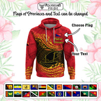 Custom Papua New Guinea Provinces Hoodie Symbol Flag Polynesian Pattern - Polynesian Pride