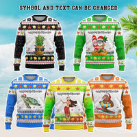 Custom Christmas Hawaii Symbols Knitted Sweatshirt Polynesian Tribal Pattern CTM05 Multicolor - Polynesian Pride