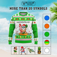 Custom Christmas Hawaii Symbols Knitted Sweatshirt Polynesian Tribal Pattern CTM05 - Polynesian Pride