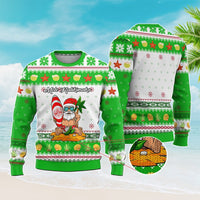 Custom Christmas Hawaii Symbols Knitted Sweatshirt Polynesian Tribal Pattern CTM05 - Polynesian Pride