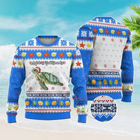 Custom Christmas Hawaii Symbols Knitted Sweatshirt Polynesian Tribal Pattern CTM05 - Polynesian Pride