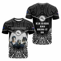 Custom Photo New Zealand Fern Rugby T Shirt Maori Pattern