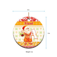 Custom Name Letter Hawaii Christmas Ceramic Ornament CTM05 - Polynesian Pride