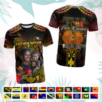 Custom Photo Papua New Guinea Provinces T Shirt Symbol Flag Sepik Blue Orchid Motifs CTM05