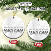 Custom New Zealand Christmas Maori Moko Kauae Ceramic Ornament