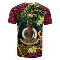 Custom Photo Vanuatu Provinces T Shirt Coat Of Arms Plumeria Polynesian Pattern CTM05 - Polynesian Pride