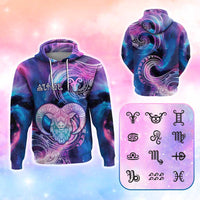 Custom Zodiac Signs Hoodie With Polynesian Pattern