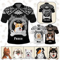 Custom Dog Polo Shirt With Polynesian Pattern