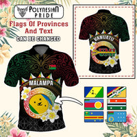 Custom Vanuatu Provinces Polo Shirt Pig Tusk Tribal Pattern With Plumeria CTM05 - Polynesian Pride