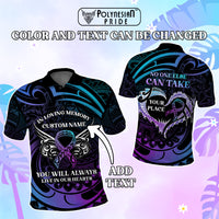 Custom Suicide Prevention Awareness Memorial Polo Shirt In Loving Memory Polynesian Style CTM05 - Polynesian Pride