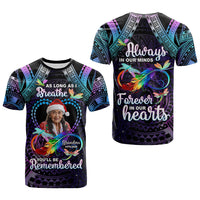 Custom Photo Memorial T Shirt As Long As I Breathe You'll Be Remembered Polynesian Style CTM05 - Polynesian Pride
