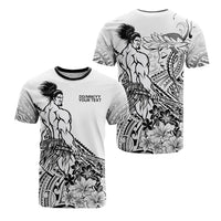 Personalised Polynesian Beauty Woman and Warrior Valentine T Shirt With Pacific Pattern CTM09 - Polynesian Pride