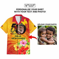 Custom Photo Papua New Guinea 50th Years Hawaiian Shirt Hapi De bilong Indipendens Papua Niugini CTM09 - Polynesian Pride