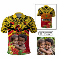 Custom Photo Provinces of Papua New Guinea 50th Years Polo Shirt Hapi De bilong Indipendens