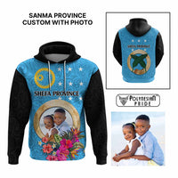Sanma Province Custom Hoodie With Photo Vanuatuan Boar's Tusk Flag Multicolored