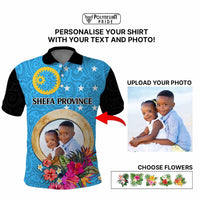 Sanma Province Custom Polo Shirt With Photo Vanuatuan Boar's Tusk Flag Multicolored CTM09 - Polynesian Pride