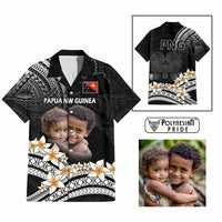 Custom Photo Papua New Guinea Provinces Hawaiian Shirt Bird of Paradise with Black Polynesian Tribal