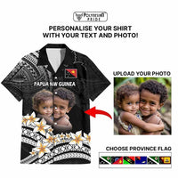 Custom Photo Papua New Guinea Provinces Hawaiian Shirt Bird of Paradise with Black Polynesian Tribal CTM09 - Polynesian Pride