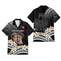 Custom Photo Papua New Guinea Provinces Hawaiian Shirt Bird of Paradise with Black Polynesian Tribal CTM09 - Polynesian Pride