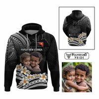 Custom Photo Papua New Guinea Provinces Hoodie Bird of Paradise with Black Polynesian Tribal CTM09 Multicolor - Polynesian Pride