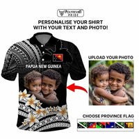 Custom Photo Papua New Guinea Provinces Polo Shirt Bird of Paradise with Black Polynesian Tribal CTM09 - Polynesian Pride