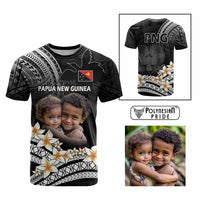 Custom Photo Papua New Guinea Provinces T Shirt Bird of Paradise with Black Polynesian Tribal