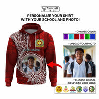 Custom Photo Tonga Back To School Hoodie Polynesian Ngatu Tribal CTM09 - Polynesian Pride