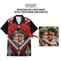Custom Photo Tonga Hawaiian Shirt Polynesian Pattern Mixed Ngatu Kupesi CTM09 - Polynesian Pride
