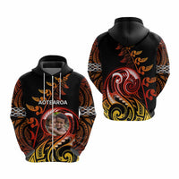 Custom New Zealand Hoodie Aotearoa Symbols with Maori Fern Reggae Arty Color CTM09 Zip Hoodie Multicolor - Polynesian Pride