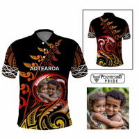 Custom New Zealand Polo Shirt Aotearoa Symbols with Maori Fern Reggae Arty Color CTM09 Multicolor - Polynesian Pride