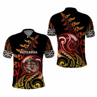Custom New Zealand Polo Shirt Aotearoa Symbols with Maori Fern Reggae Arty Color CTM09 - Polynesian Pride