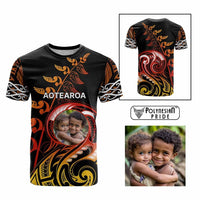Custom New Zealand T Shirt Aotearoa Symbols with Maori Fern Reggae Arty Color CTM09 Multicolor - Polynesian Pride